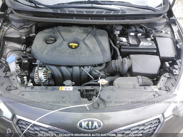 KNAFX4A60E5194892 - 2014 KIA FORTE LX BROWN photo 10