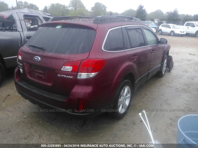 4S4BRCGC4D3201271 - 2013 SUBARU OUTBACK 2.5I PREMIUM BURGUNDY photo 4