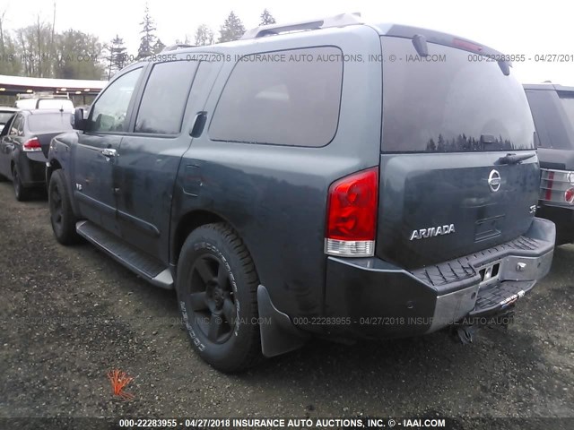 5N1AA08B05N725918 - 2005 NISSAN ARMADA SE/LE BLUE photo 3