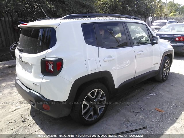 ZACCJABT7GPE28255 - 2016 JEEP RENEGADE LATITUDE WHITE photo 4