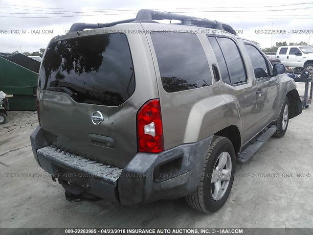 5N1AN08U05C614660 - 2005 NISSAN XTERRA OFF ROAD/S/SE GRAY photo 4