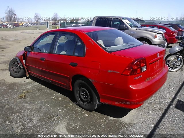 1HGES16365L021756 - 2005 HONDA CIVIC DX VP Qırmızı foto 3
