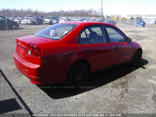 1HGES16365L021756 - 2005 HONDA CIVIC DX VP Qırmızı foto 4