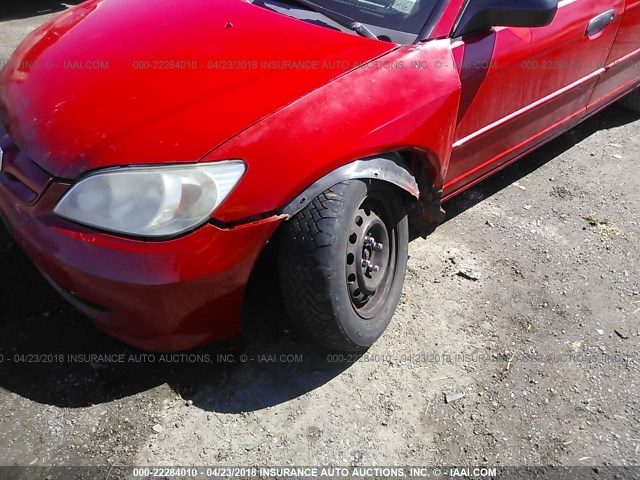 1HGES16365L021756 - 2005 HONDA CIVIC DX VP Qırmızı foto 6