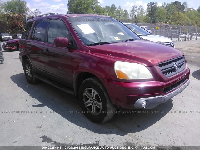 2HKYF18673H508988 - 2003 HONDA PILOT EXL RED photo 1