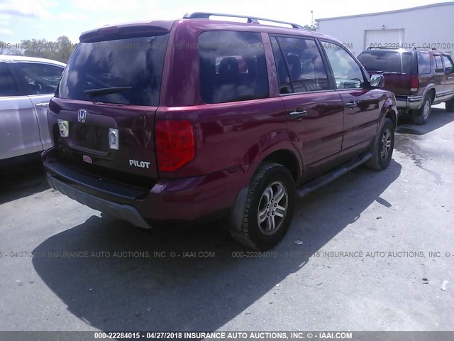 2HKYF18673H508988 - 2003 HONDA PILOT EXL RED photo 4