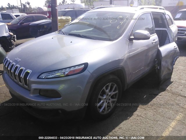 1C4PJLCS1EW101627 - 2014 JEEP CHEROKEE LATITUDE GRAY photo 2