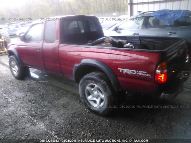 5TEWN72N54Z385171 - 2004 TOYOTA TACOMA XTRACAB RED photo 3