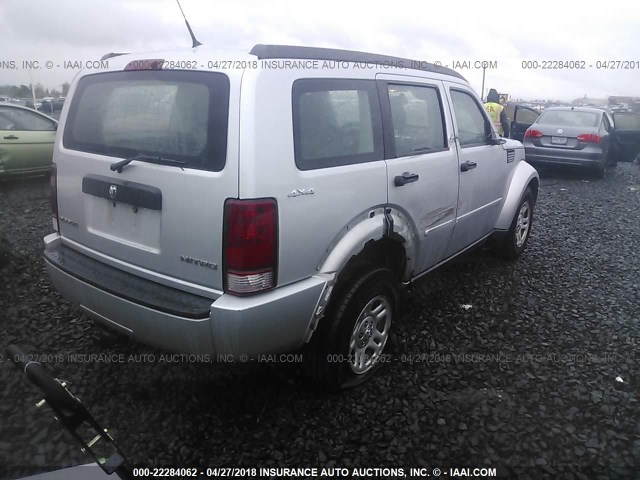 1D4PU2GK9BW525454 - 2011 DODGE NITRO SE SILVER photo 4