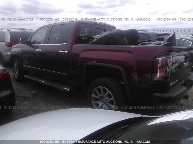 3GTU2PEC1HG131498 - 2017 GMC SIERRA K1500 DENALI BURGUNDY photo 3