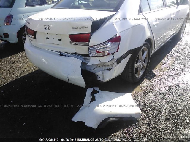 5NPEU46C98H339793 - 2008 HYUNDAI SONATA SE/LIMITED WHITE photo 6