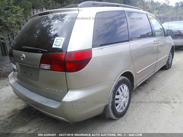 5TDZA23C95S233336 - 2005 TOYOTA SIENNA CE/LE GOLD photo 4