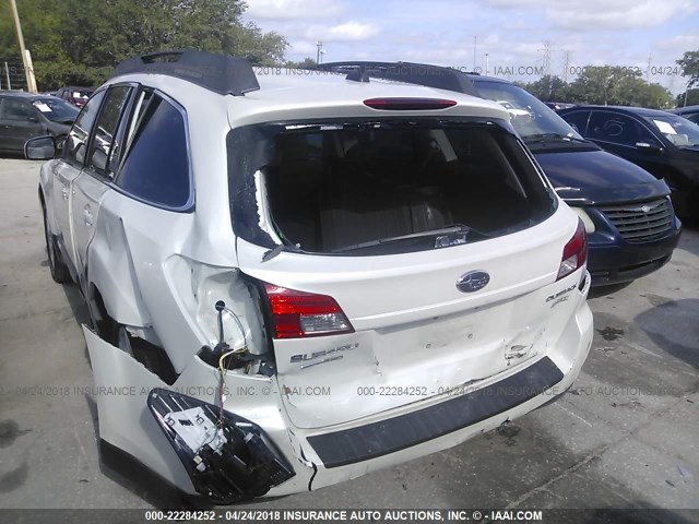 4S4BRBJC0B3362118 - 2011 SUBARU OUTBACK 2.5I LIMITED WHITE photo 6