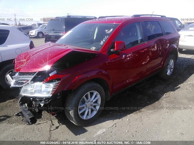 3C4PDCBG8GT225035 - 2016 DODGE JOURNEY SXT RED photo 2