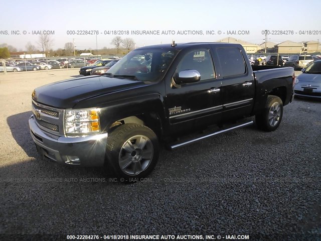 3GCPCSE07CG232525 - 2012 CHEVROLET SILVERADO C1500 LT BLACK photo 2