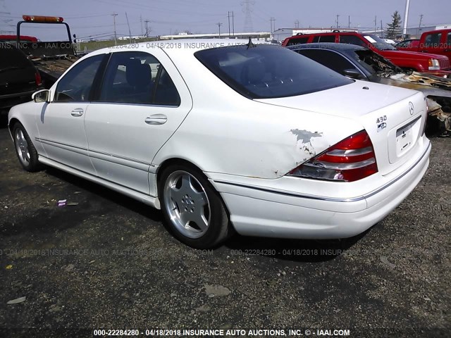 WDBNG70JX2A277351 - 2002 MERCEDES-BENZ S 430 WHITE photo 3