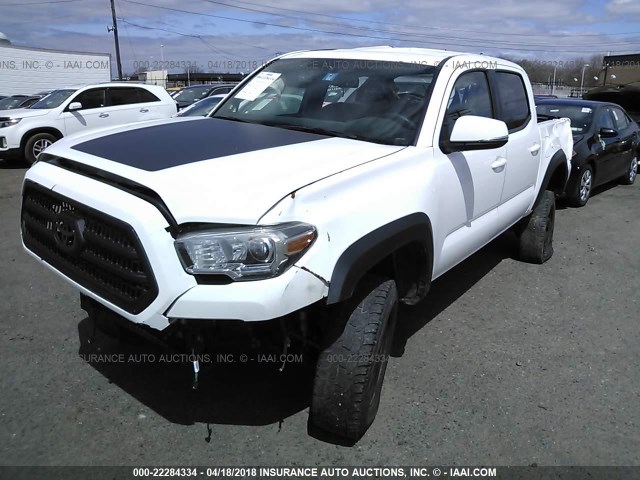 5TFCZ5AN2GX023355 - 2016 TOYOTA TACOMA DBL CAB/SR/SR5/TRD SPT/OR WHITE photo 2