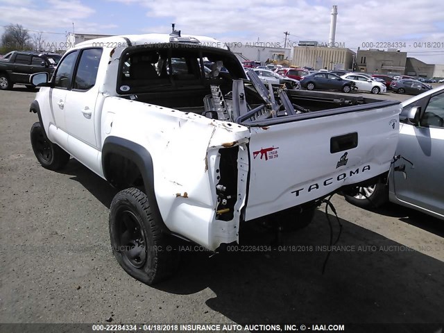 5TFCZ5AN2GX023355 - 2016 TOYOTA TACOMA DBL CAB/SR/SR5/TRD SPT/OR WHITE photo 3