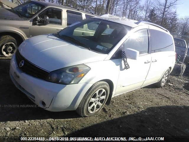 5N1BV28U48N121489 - 2008 NISSAN QUEST S/SE/SL WHITE photo 2