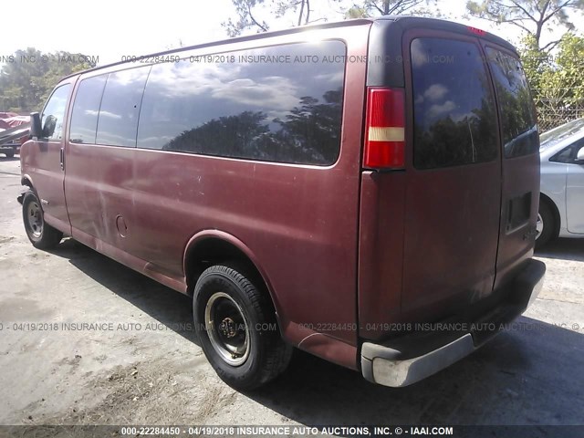 1GAHG39UX51241130 - 2005 CHEVROLET EXPRESS G3500  MAROON photo 3