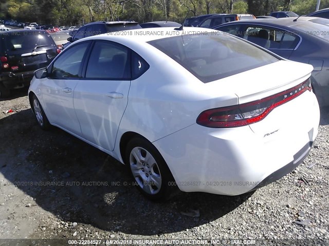 1C3CDFAA1FD364543 - 2015 DODGE DART SE WHITE photo 3