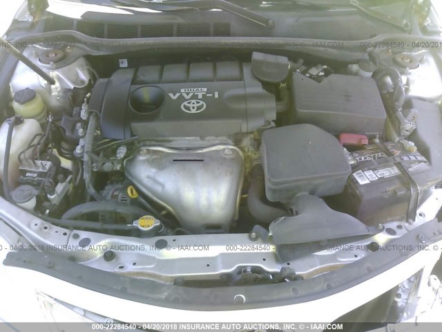 4T4BF3EKXAR052170 - 2010 TOYOTA CAMRY SE/LE/XLE ვერცხლისფერი ფოტო 10