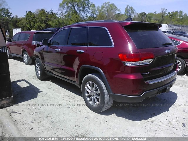 1C4RJFBG4EC423574 - 2014 JEEP GRAND CHEROKEE LIMITED BURGUNDY photo 3