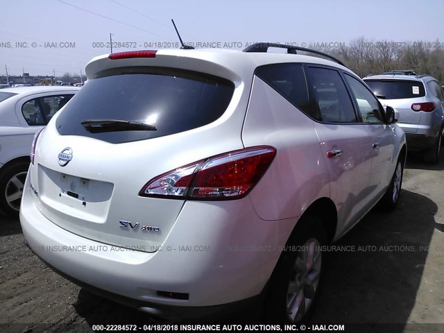 JN8AZ1MW7BW169807 - 2011 NISSAN MURANO S/SL/LE WHITE photo 4