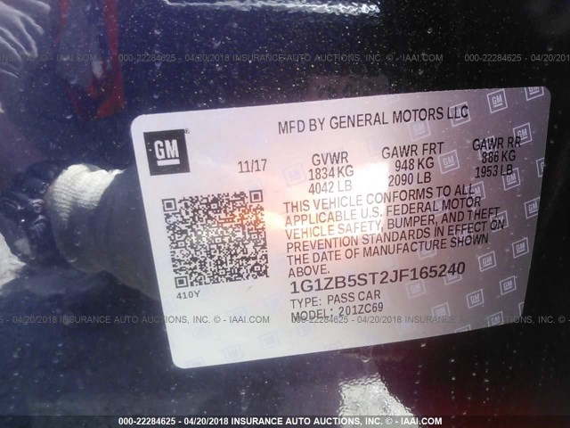 1G1ZB5ST2JF165240 - 2018 CHEVROLET MALIBU LS 蓝色 照片 9