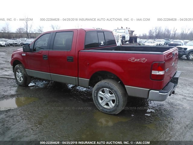 1FTPW14544KD29514 - 2004 FORD F150 SUPERCREW RED photo 3