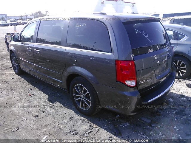 2C4RDGCG8HR724310 - 2017 DODGE GRAND CARAVAN SXT GRAY photo 3