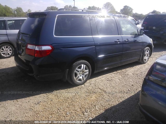5FNRL38766B106738 - 2006 HONDA ODYSSEY EXL მუქი ლურჯი ფოტო 4