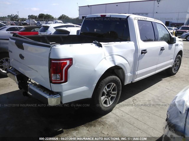 1FTEW1CG1GFA16346 - 2016 FORD F150 SUPERCREW WHITE photo 4