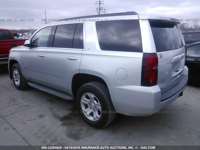 1GNSKBKC6FR137946 - 2015 CHEVROLET TAHOE K1500 LT SILVER photo 3