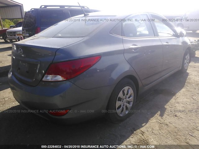 KMHCT4AE4HU283251 - 2017 HYUNDAI ACCENT SE BLUE photo 4