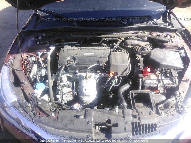 1HGCR2F54GA077915 - 2016 HONDA ACCORD SPORT Бордовый фото 10