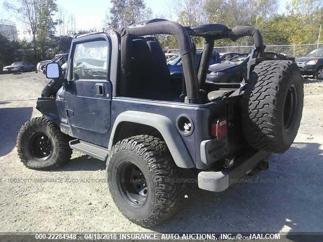 1J4FA49S14P794257 - 2004 JEEP WRANGLER / TJ SPORT BLUE photo 3