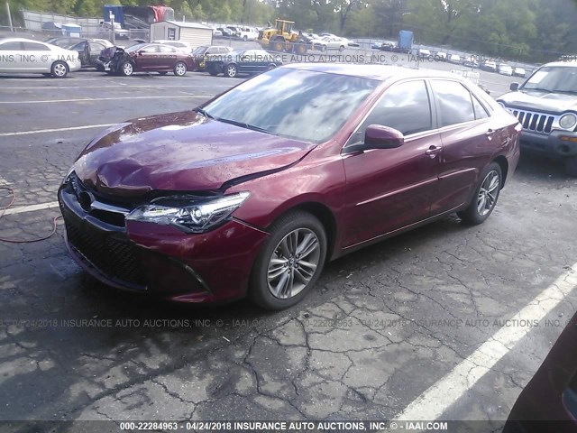 4T1BF1FK8HU752051 - 2017 TOYOTA CAMRY LE/XLE/SE/XSE RED photo 2