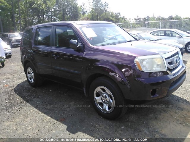 5FNYF38209B011765 - 2009 HONDA PILOT LX BURGUNDY photo 1