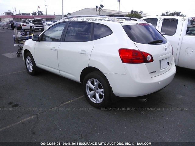 JN8AS58T78W008992 - 2008 NISSAN ROGUE S/SL WHITE photo 3