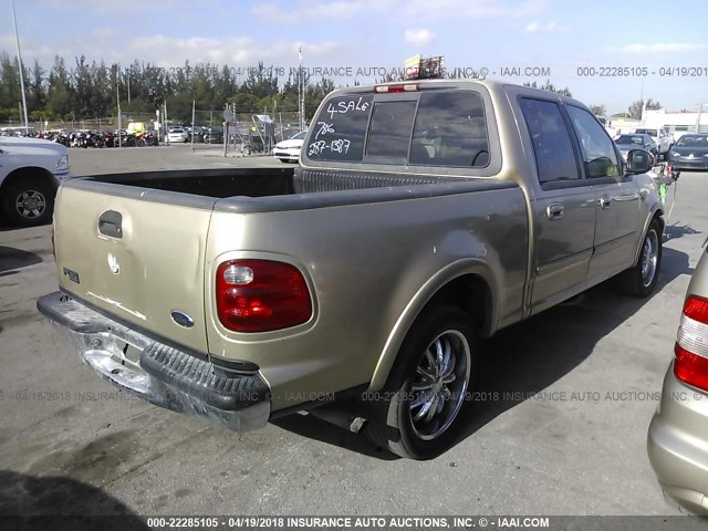 1FTRW07WX1KE28051 - 2001 FORD F150 SUPERCREW GOLD photo 4