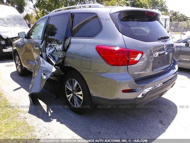 5N1DR2MN0HC655998 - 2017 NISSAN PATHFINDER S/SV/SL/PLATINUM GRAY photo 3