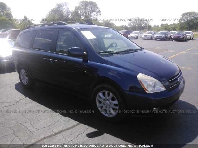 KNDMB233366074032 - 2006 KIA SEDONA EX/LX BLUE photo 1