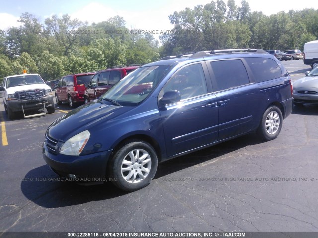 KNDMB233366074032 - 2006 KIA SEDONA EX/LX BLUE photo 2