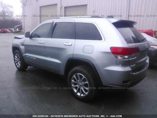 1C4RJFBGXFC696620 - 2015 JEEP GRAND CHEROKEE LIMITED GRAY photo 3