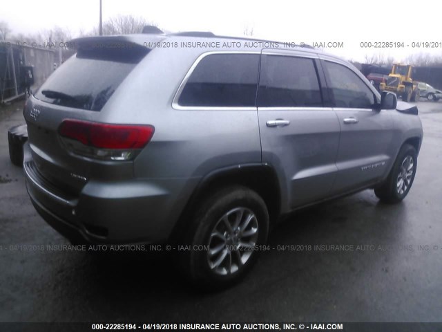 1C4RJFBGXFC696620 - 2015 JEEP GRAND CHEROKEE LIMITED GRAY photo 4