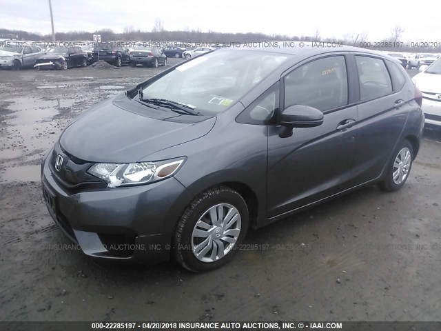 3HGGK5G57FM756598 - 2015 HONDA FIT LX GRAY photo 2