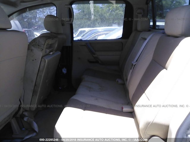 1N6BA07D58N360861 - 2008 NISSAN TITAN XE/SE/LE BLACK photo 8