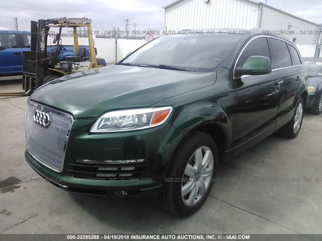 WA1AV74L67D009902 - 2007 AUDI Q7 4.2 QUATTRO GREEN photo 2