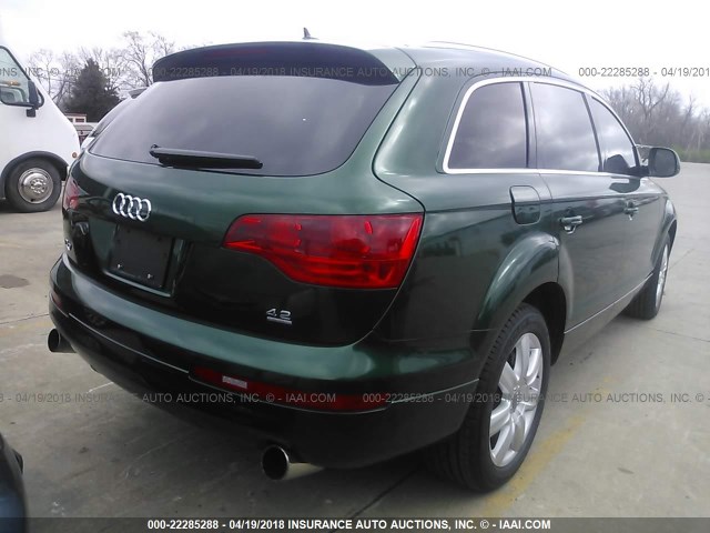 WA1AV74L67D009902 - 2007 AUDI Q7 4.2 QUATTRO GREEN photo 4